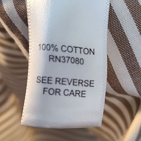 Catos Brown & White Stripe High-Low Shirt, Buttons Down the Back, Sz XL, NWT - Picture 12 of 12